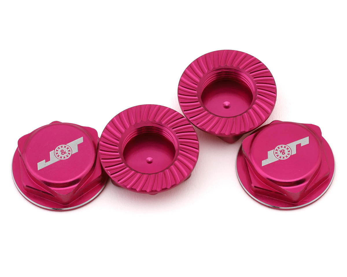 J&t Bearing Co. Aluminum 17mm Serrated Wheel Nuts (Pink) (4) JTB-JT11160-PK