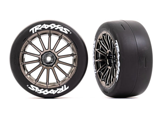 Traxxas 2.0" Black Chrome Front Wheels & Response Tires (2) TRA9374R