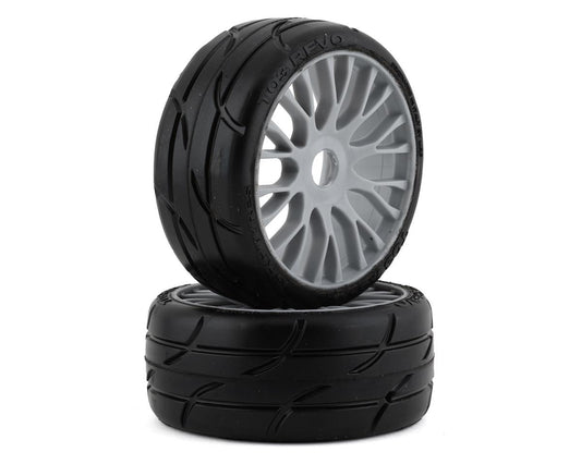 Grp Tires Gt - TO3 Revo Belted Pre-mounted 1/8 Buggy Tires (Silver) (2) GRPGTK03-XM5