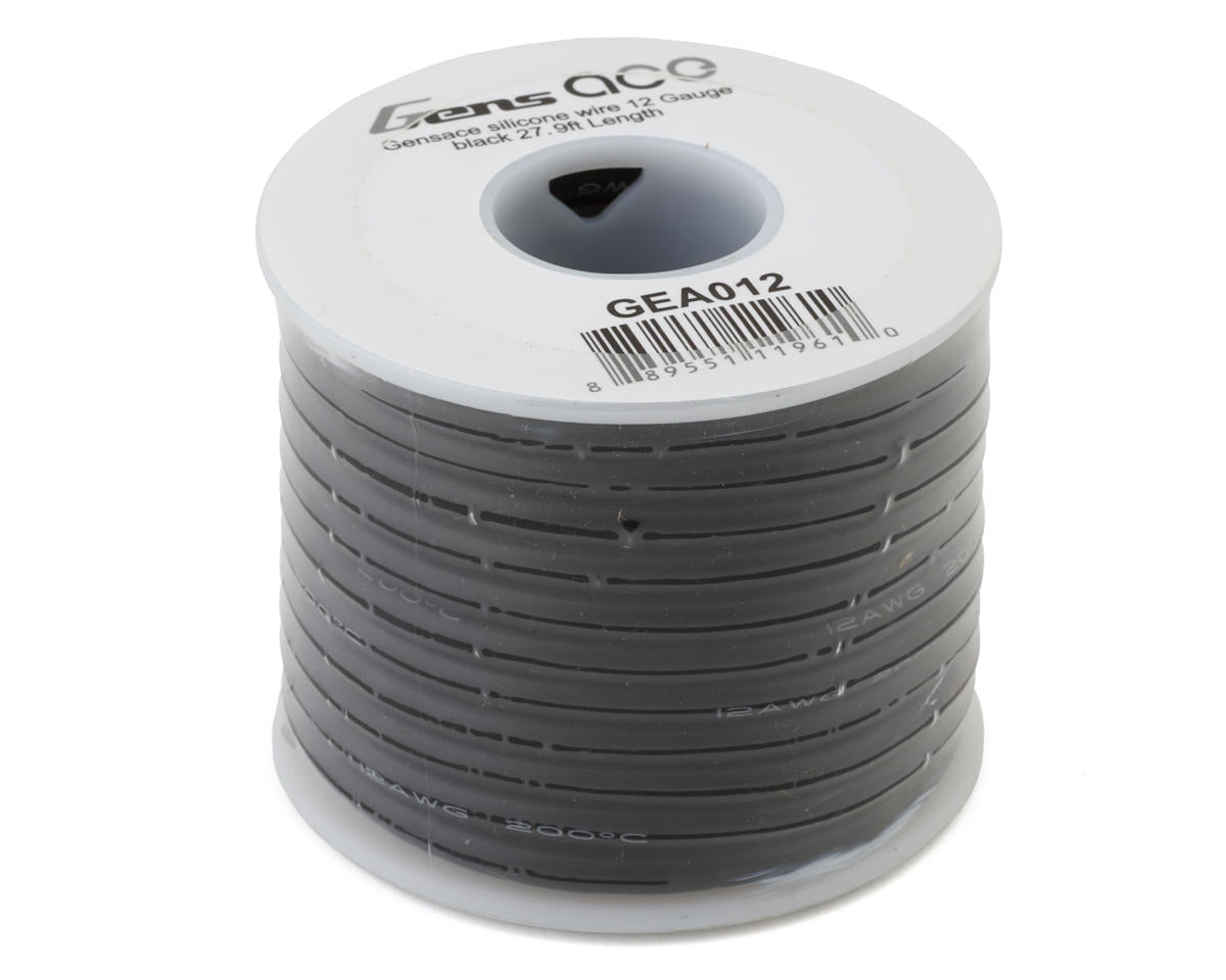 Gens Ace Silicone Wire, 12 Gauge, 27.9 Ft Length, Black GEA012