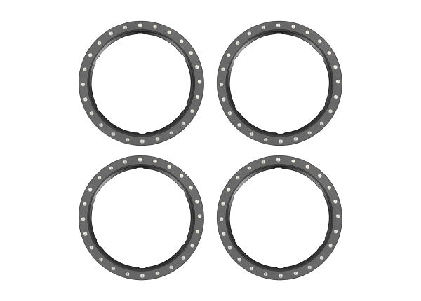 Traxxas Pro Scale Gray Aluminum Beadlock Rings (4) TRA10276-GRAY