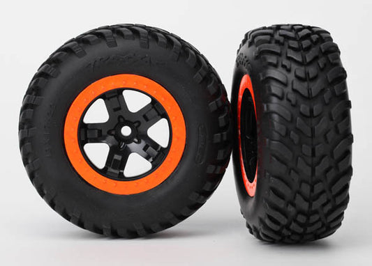 Traxxas SCT Black & Orange Wheels & S1-compound Tires (2) TRA5863R