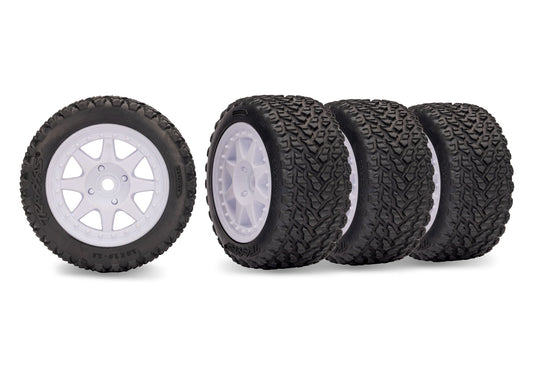 Traxxas White Mini Rally Wheels w/ Rally Tires (4) TRA10874
