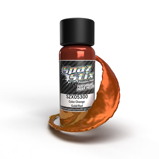 Spaz Stix Color Change Airbrush Ready Paint, Gold/red, 2oz Bottle SZX05300
