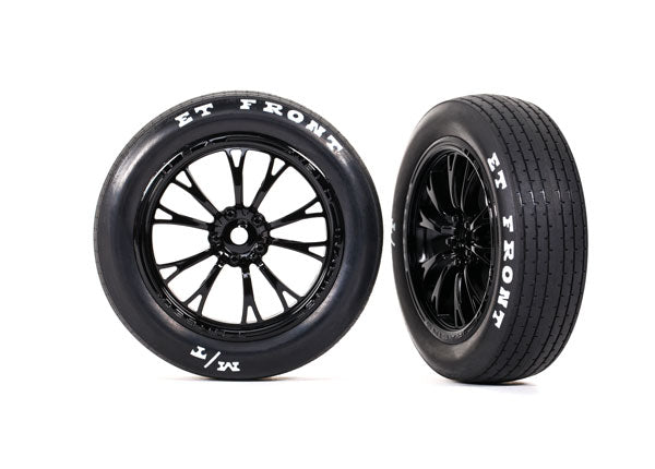 Traxxas Weld Gloss Black Front Wheels & MT Tires (2) TRA9474