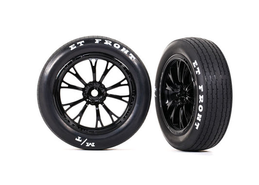 Traxxas Weld Gloss Black Front Wheels & MT Tires (2) TRA9474