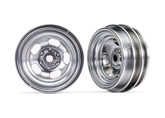 Traxxas TRX-4M 1" Satin Chrome Slotted Wheels (2) TRA9869