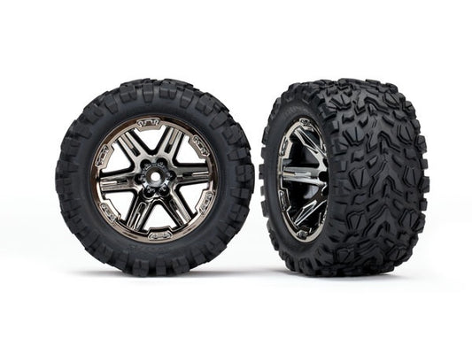 Traxxas Rxt 2.8" Black Chrome Wheels & Talon Ext Tires (2) TRA6773X