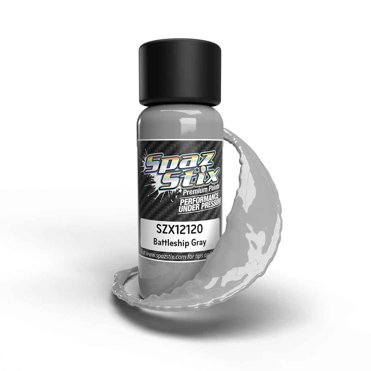 Spaz Stix Battleship Gray Airbrush Ready Paint, 2oz Bottle SZX12120