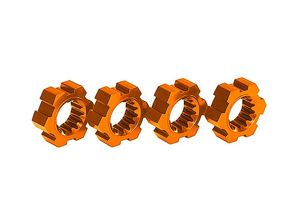 Traxxas 24mm Orange Aluminum Splined Hex Wheel Hubs (4) TRA7756-ORNG