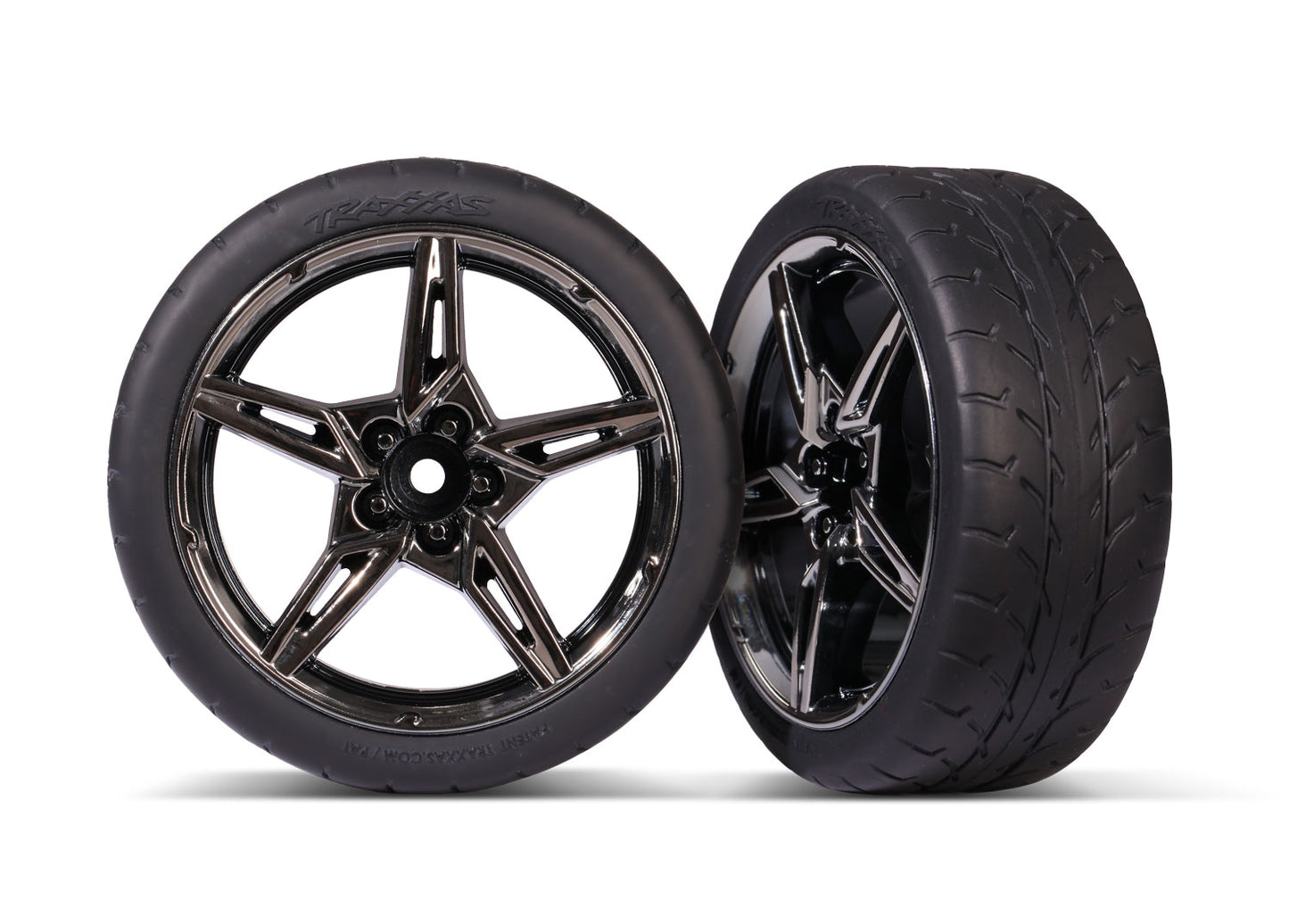 Traxxas 2.1" Black Chrome Front Wheels & Response Tires (2) TRA9370