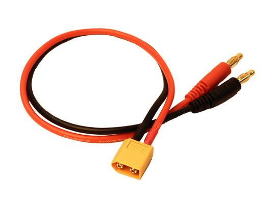 Racers Edge Charge Adapter: M XT60 to M 4mm Bullets- 300mm Wire RCE1623