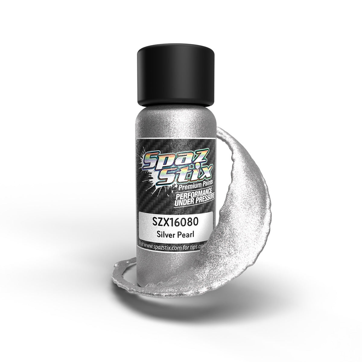 Spaz Stix Silver Pearl Airbrush Ready Paint, 2oz Bottle SZX16080