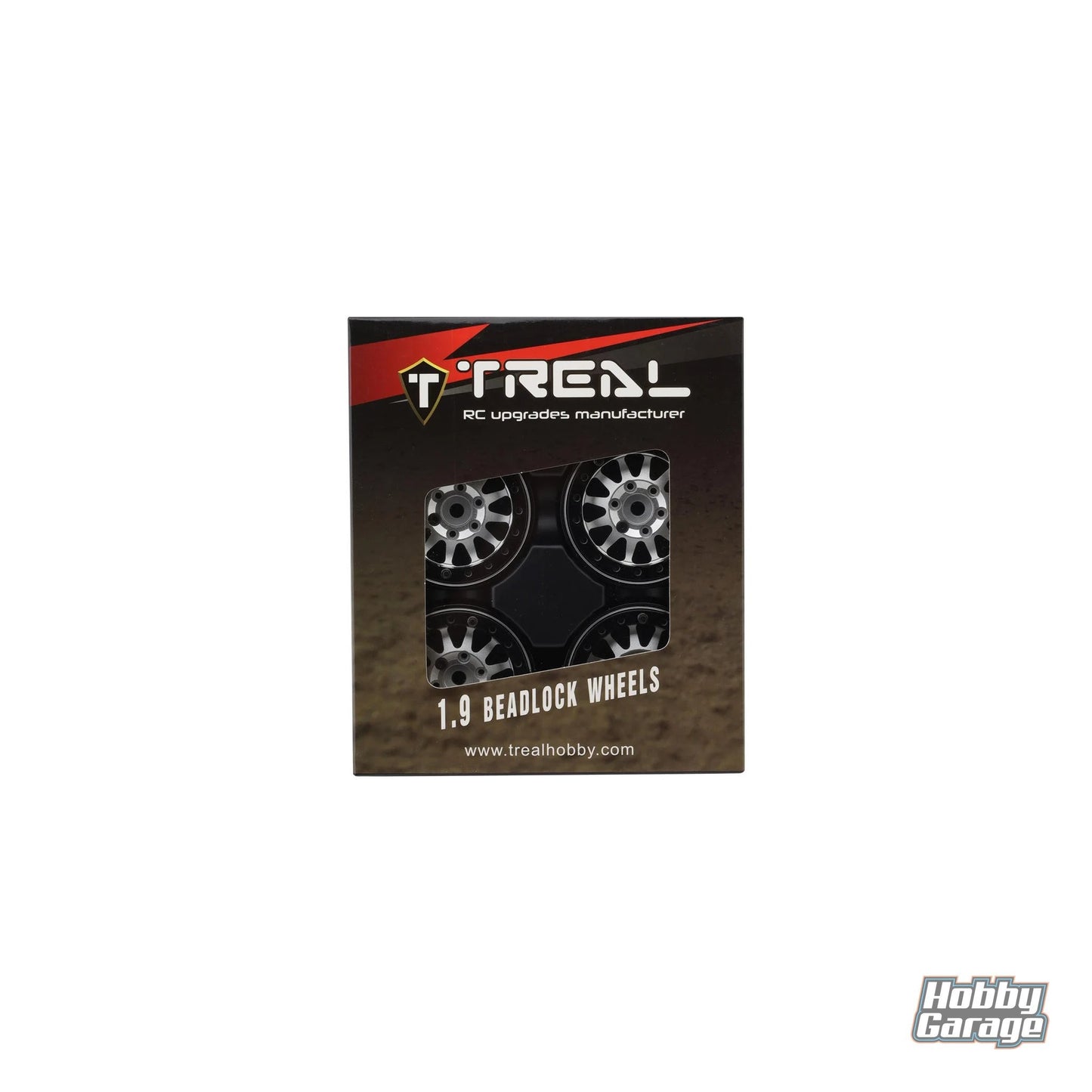 Treal Hobby Type D 1.9" 12-Spoke Beadlock Wheels (Silver/Black) (4) TLHTWHEELS-12