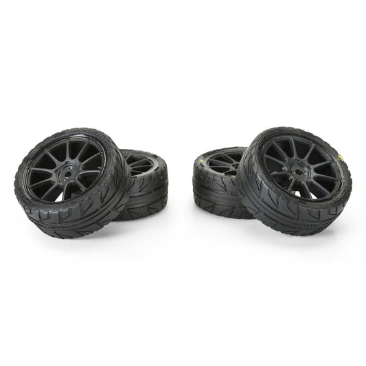 Pro-Line 1/14 Vector Tire Mtd 12mm Black Mach-10 Wheel (4): Arrma Typhon PRO1032010