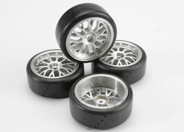 Traxxas Multi-spoke Chrome Wheels & Pro-trax Tires (4) TRA4873
