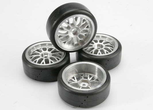 Traxxas Multi-spoke Chrome Wheels & Pro-trax Tires (4) TRA4873