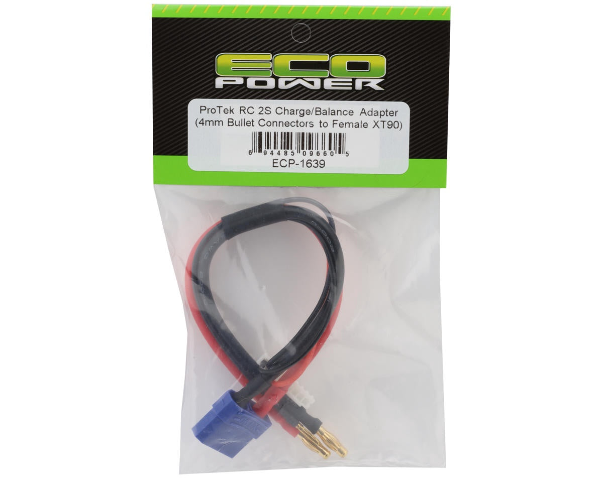 EcoPower 2S Charge/balance Charge Lead Adapter (4mm Male Bullets to Female ECP-16... ECP-1639