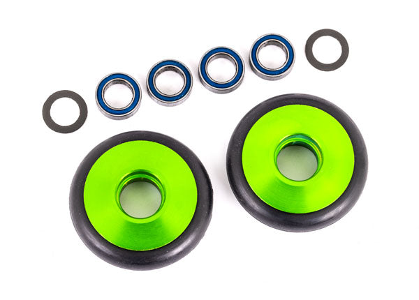 Traxxas Green Aluminum Wheelie Bar Wheels & Bearings TRA9461G
