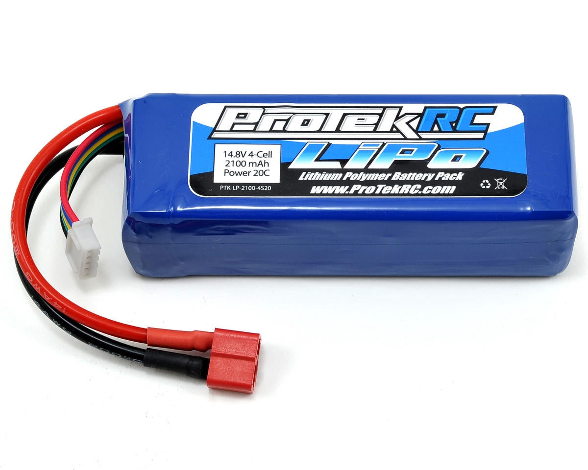 ProTek 4S Lipo 20C Battery Pack (14.8v/2100mah) (Starter Box) W/t-style PTK-5186
