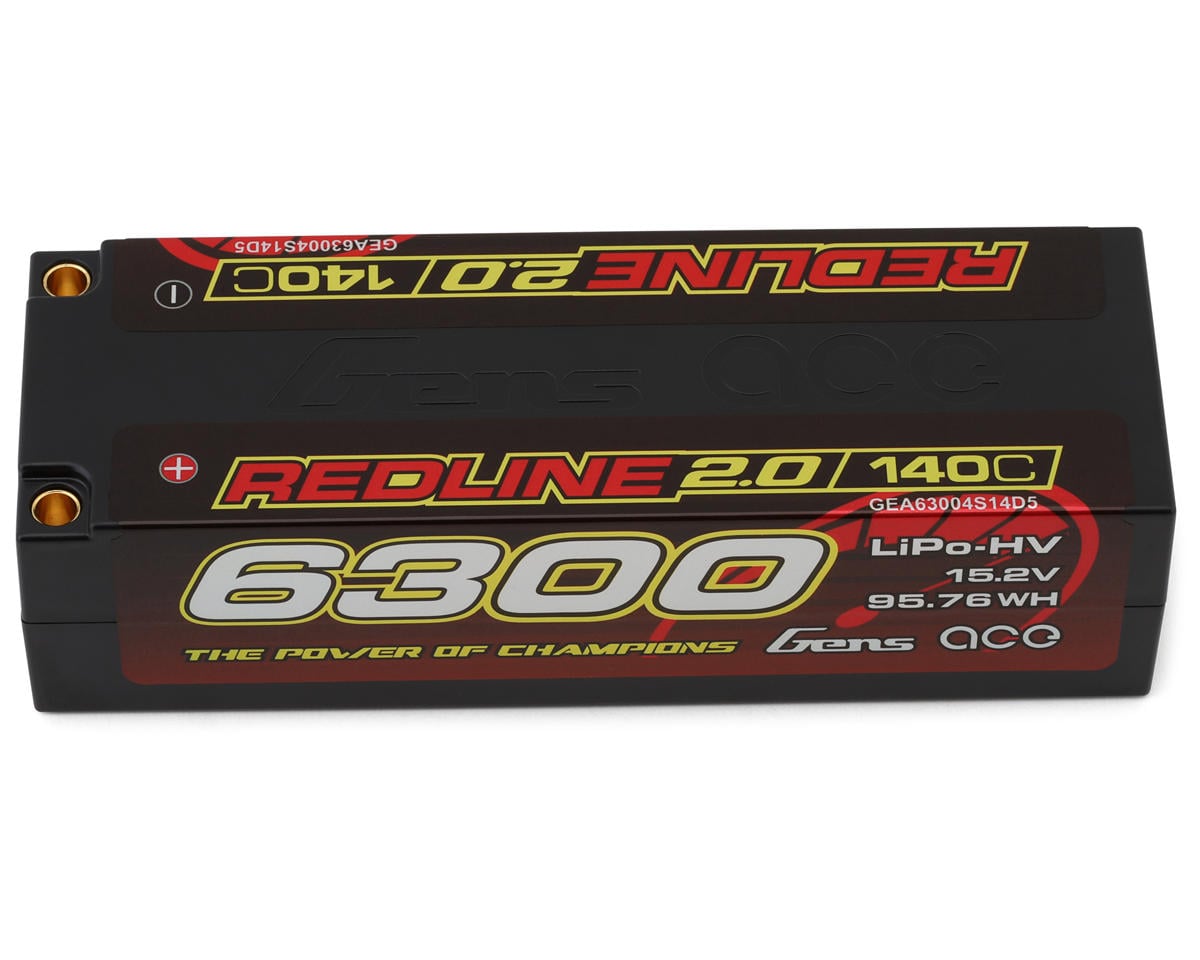 Gens Ace Redline 2.0 4S Lihv Battery 140C (15.2v/6300mah) W/5.0mm GEA63004S14D5