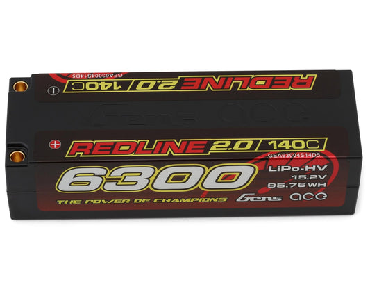 Gens Ace Redline 2.0 4S Lihv Battery 140C (15.2v/6300mah) W/5.0mm GEA63004S14D5