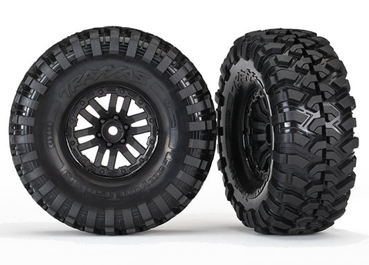 Traxxas 1.9" Black Trx Wheels w/ Canyon Trail Tires (2) TRA8272