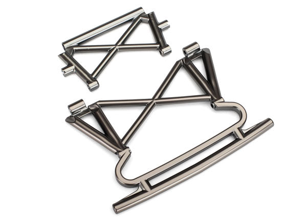 Traxxas Satin Black Chrome Front Bumper & Support TRA8535X