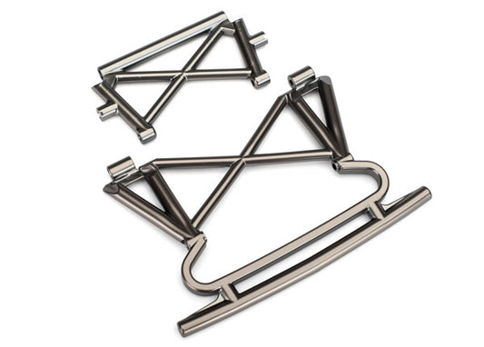 Traxxas Satin Black Chrome Front Bumper & Support TRA8535X