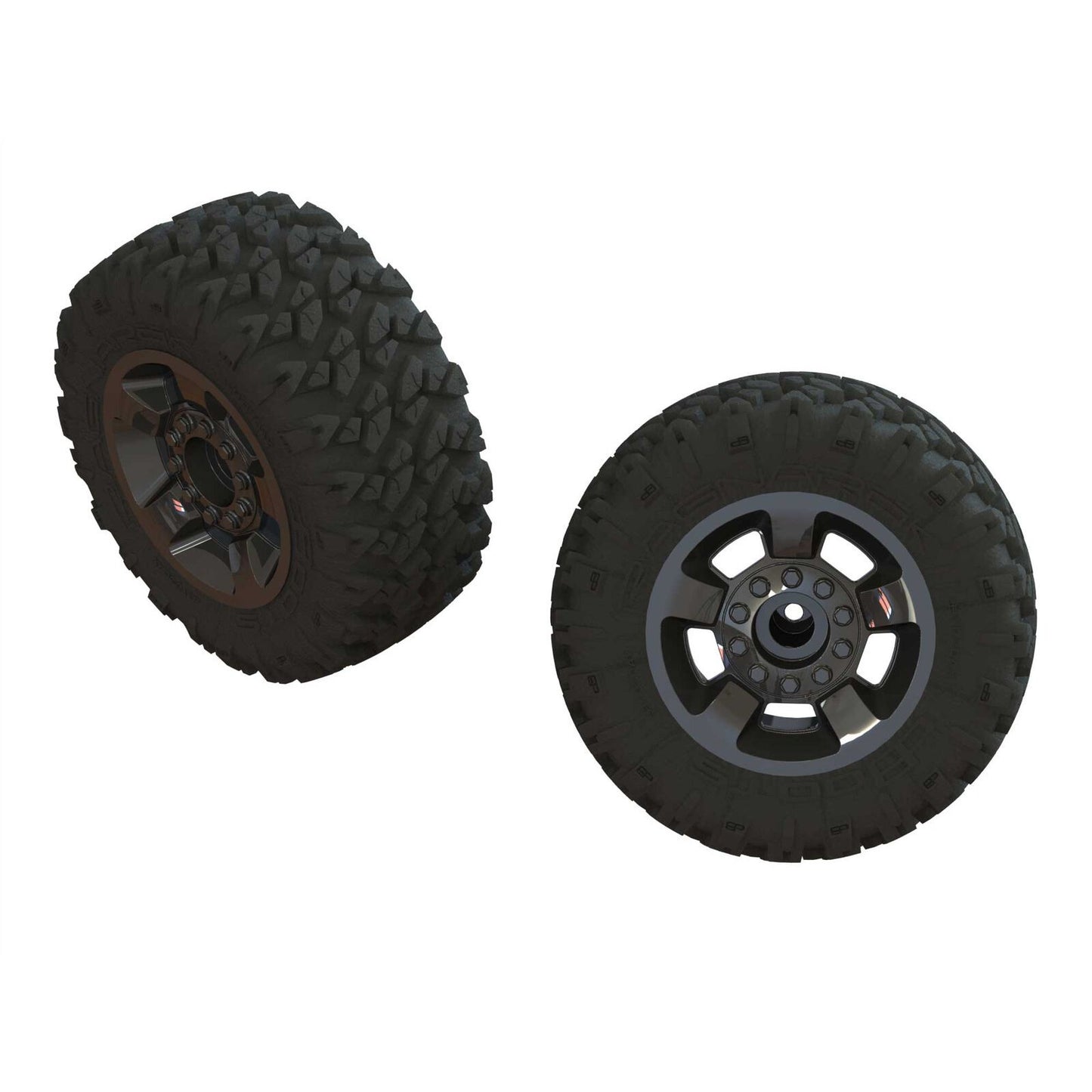 ARRMA AR550053 Ragnarok MT' Tire St Glued(blk Chrome)(2) ARA550053