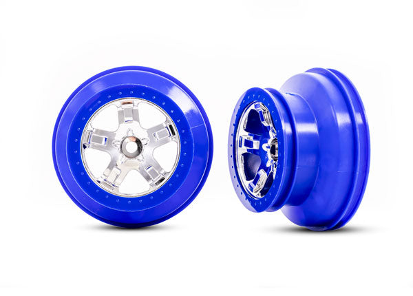 Traxxas SCT Chrome & Blue Wheels (2) TRA5870A