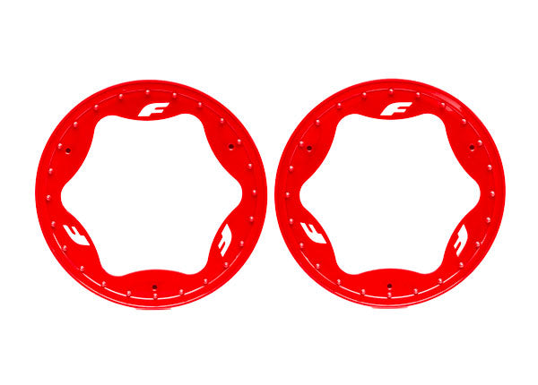 Traxxas 3.9" Red Funco Rear Beadlock Rings (2) TRA10977-RED