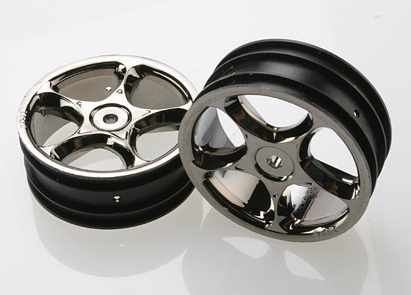 Traxxas Tracer 2.2" Front Black Chrome Wheels (2) TRA2473A