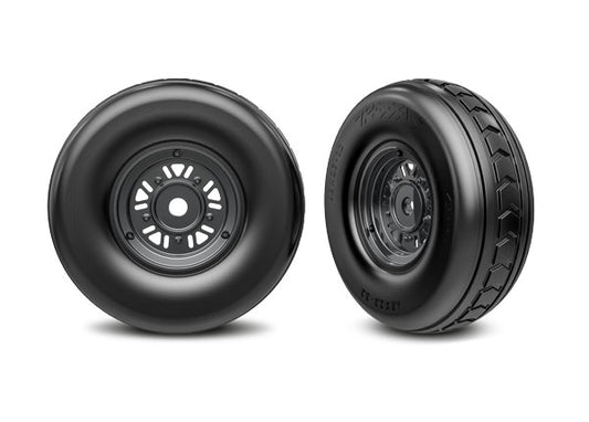 Traxxas 3.2" Funco Black Chrome Front Wheels & Arrow Tires (2) TRA10972-BLKC