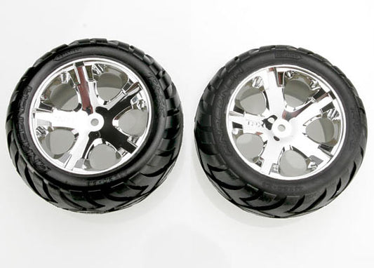 Traxxas All-star 2.8" Chrome Wheels & Anaconda Tires (2) TRA3773