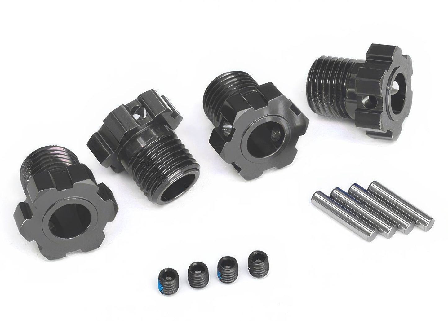 Traxxas 17mm Gray Aluminum Splined Wheel Hubs (4) TRA8654-GRAY