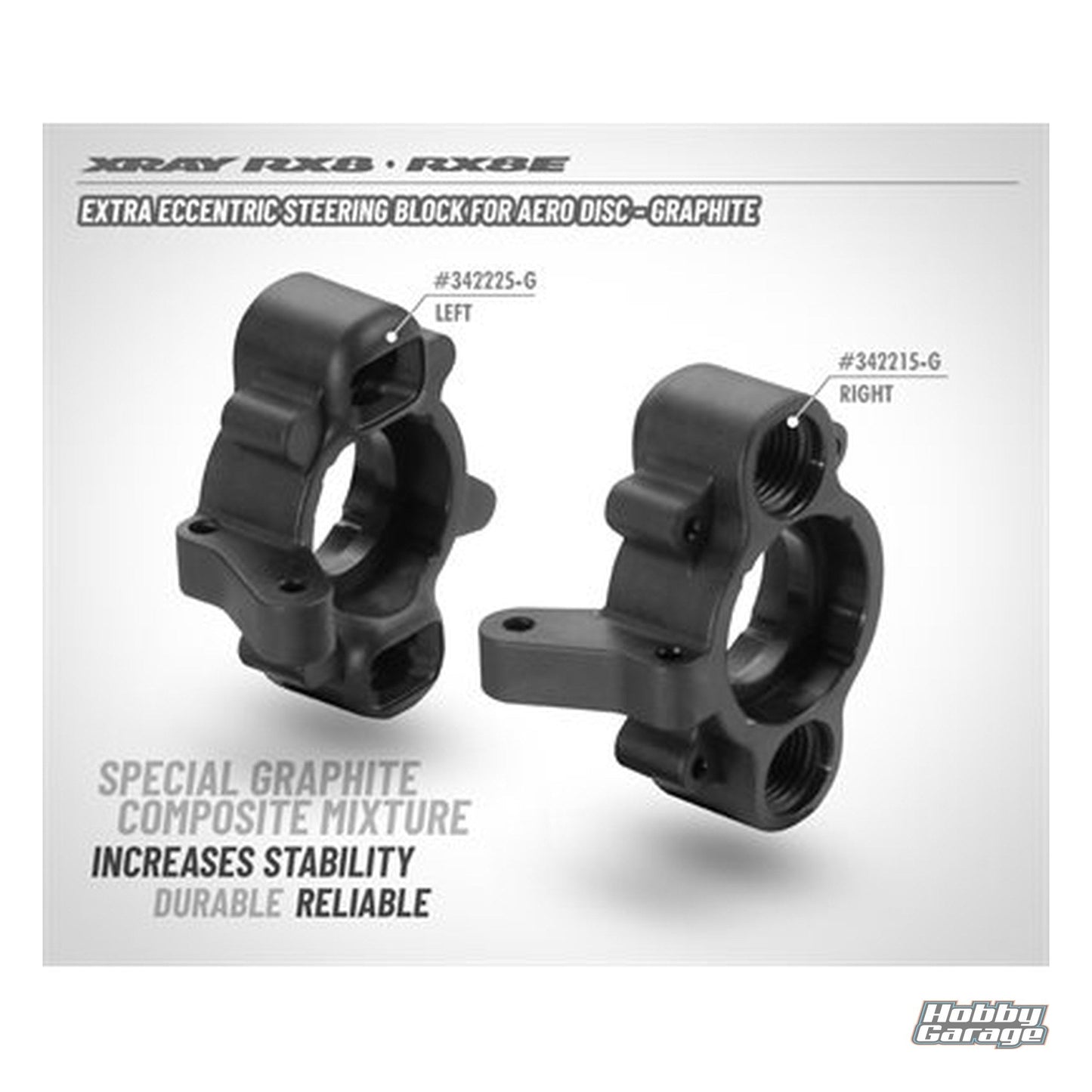 XRAY Extra Eccentric Steering Block For Aero Disc - Left - Graphite XRA342225-G