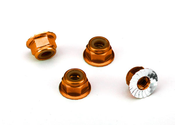 Traxxas 4mm Orange Aluminum Lock Nuts (4) TRA1747T