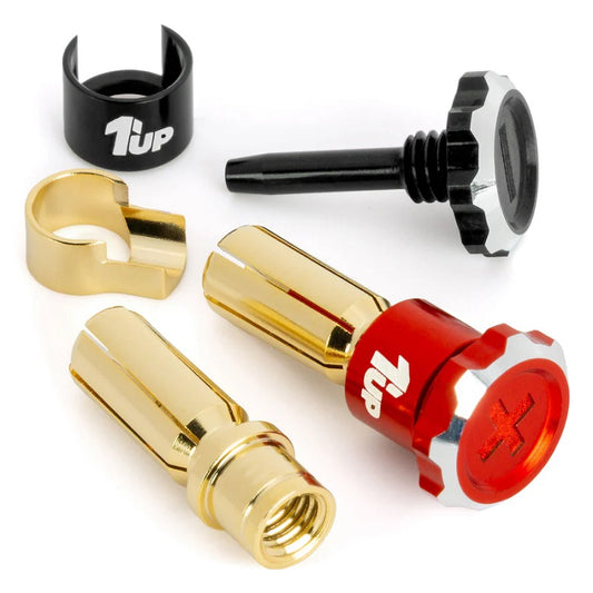 1up Racing "Lockdown" Bullet Plug Grips 5mm (Red) 1UP190455