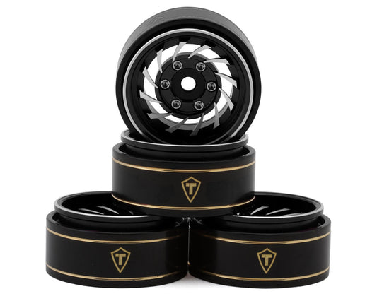 Treal Hobby Type L 1.0" Aluminum Cyclone Beadlock Wheels (Silver) (4) TLHTSCX24-266