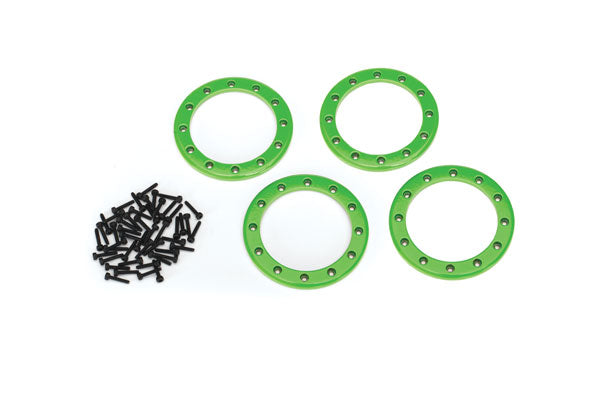 Traxxas 2.2" Green Aluminum Beadlock Rings w/ Screws (4) TRA8168G