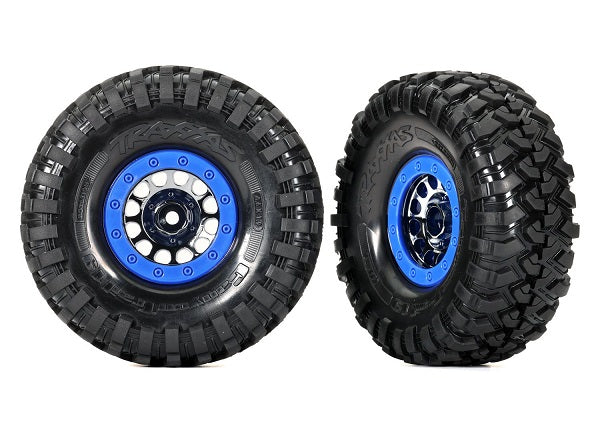 Traxxas 1.9" Black Chrome Method Wheels w/ Tires (2) TRA8182A