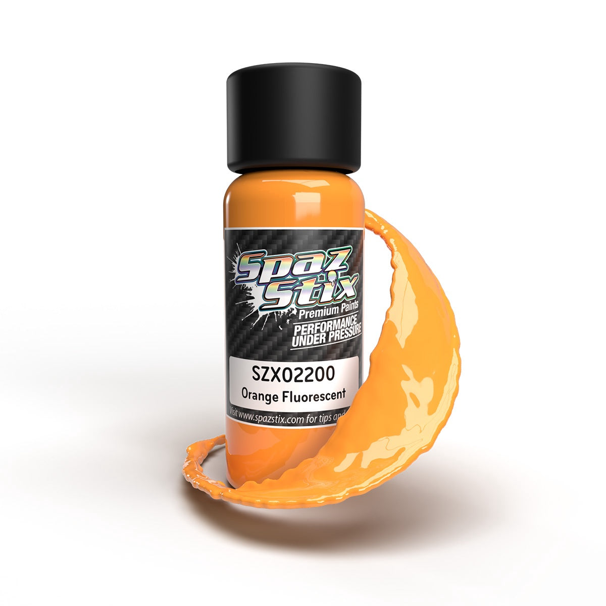 Spaz Stix Orange Fluorescent Airbrush Ready Paint, 2oz Bottle SZX02200