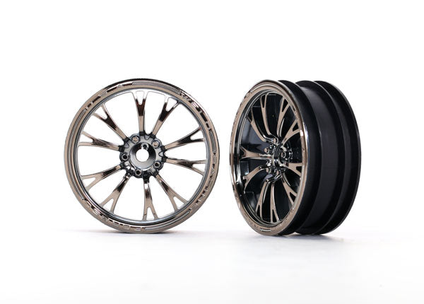 Traxxas Weld Black Chrome Front Wheels (2) TRA9472X