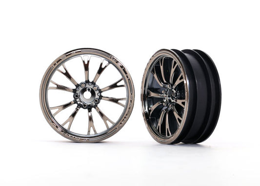 Traxxas Weld Black Chrome Front Wheels (2) TRA9472X