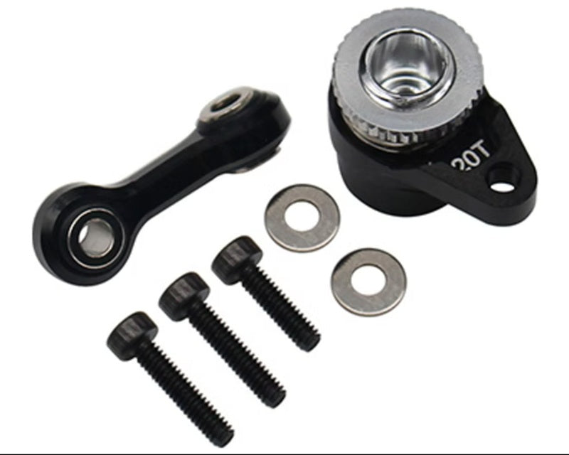 Hot Racing Arrma Grom Aluminum Servo Saver Set (Black) (20T) HRAGRM48SH20T