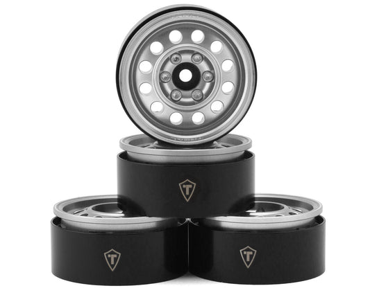 Treal Hobby Type I 1.9" Vintage 12-hole Beadlock Wheels (Silver) (4) TLHTWHEEL-99