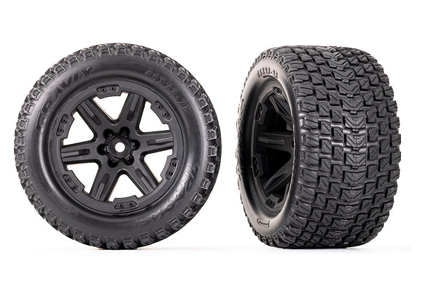 Traxxas Rxt 2.8" Black Wheels & Gravix Tires (2) TRA6764