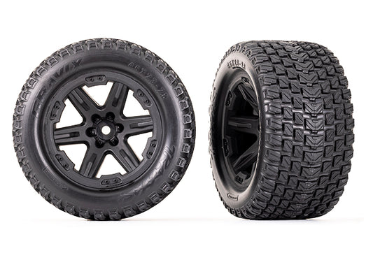 Traxxas Rxt 2.8" Black Wheels & Gravix Tires (2) TRA6764