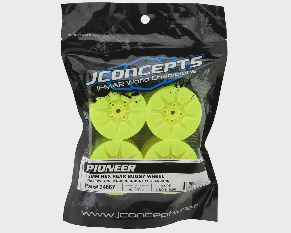 JConcepts Pioneer 2.2 Rear Buggy Wheels (Yellow) (4) JCO3466Y